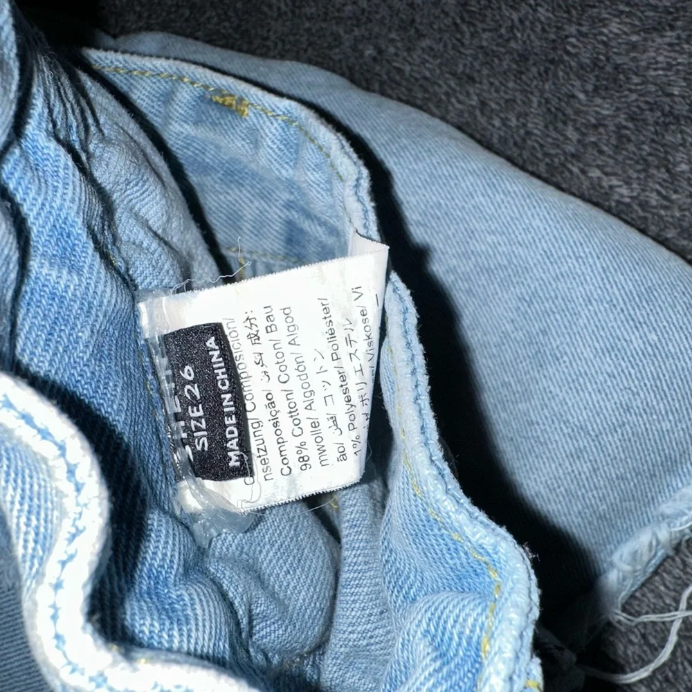 SHEIN Light Blue Distressed Jean Skirt-shorts - Picture 4 of 4